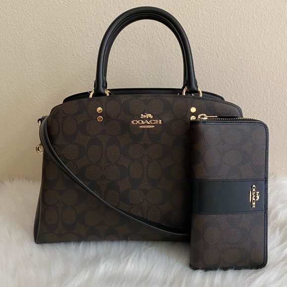 coach handbolsa and wallet set